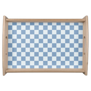 Modern Farmhouse Blue Buffalo Check Serving Tray