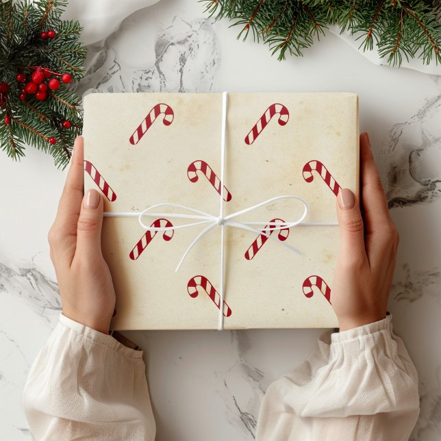 Modern Farmhouse Christmas Candy Cane Wrapping Paper (Creator Uploaded)