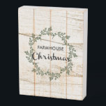 Modern Farmhouse Christmas Wreath Rustic Birch Wooden Box Sign<br><div class="desc">Update your style! Celebrate the holiday season with this modern twist on a traditional farmhouse favorite. The design on the birch Wooden Box Sign features a festive green wreath with the words "Farmhouse Christmas" on a rustic wooden wall background. The color scheme is soothing neutrals sure to create a warm...</div>