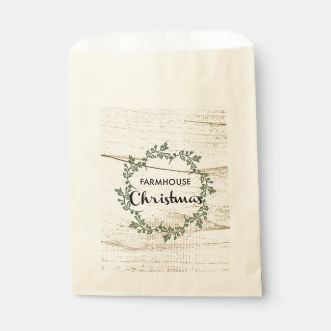 Modern Farmhouse Christmas Wreath Rustic Wood Favor Bag