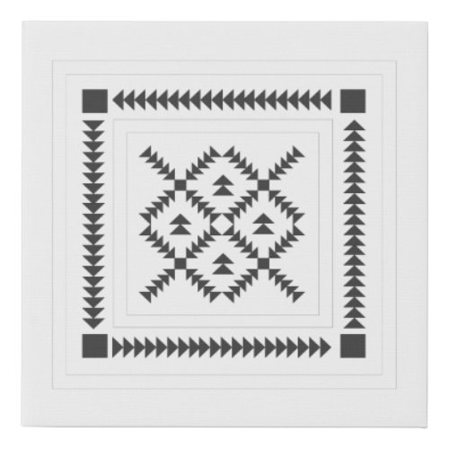 Modern Farmhouse Classic Geometric Black White Art Faux Canvas Print