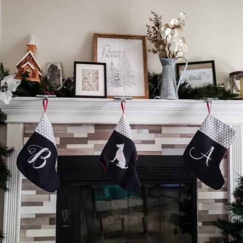 Modern Farmhouse Classic Monogram Small Christmas Stocking