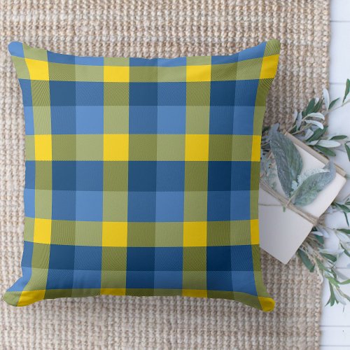 Modern Farmhouse Colorful Buffalo Plaid Couch Throw Pillow