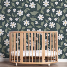 Modern Farmhouse Daisy Dark Blue Green & Sage