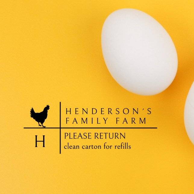 Modern Farmhouse Egg Carton Refill Custom Text Sel Self-inking Stamp (Creator Uploaded)