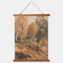 Modern Farmhouse Fall Autumn Landscape Painting