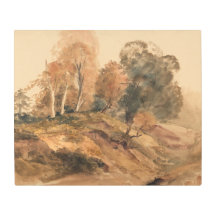 Modern Farmhouse Fall Autumn Landscape Painting