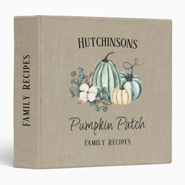 Modern Farmhouse Fall Recipe 3 Ring Binder (Front/Spine)