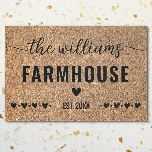 Modern Farmhouse Family Monogram Door Mat