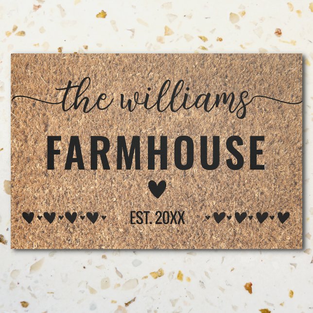 Modern Farmhouse Family Monogram Door Mat (Creator Uploaded)