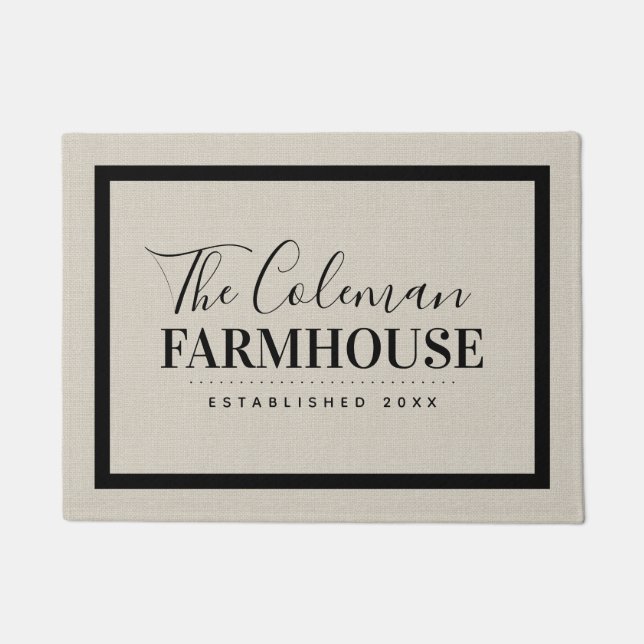 Modern Farmhouse Family Monogram Doormat (Front)