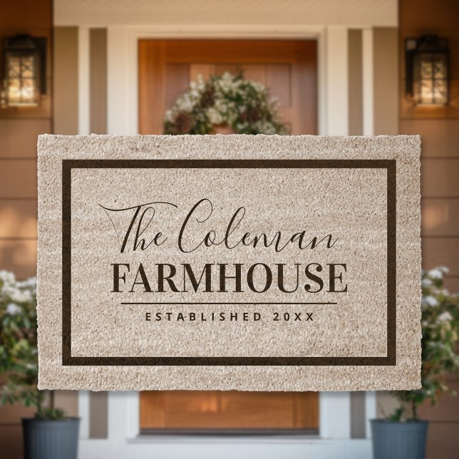 Modern Farmhouse Family Monogram Doormat Fiber Doormat (Creator Uploaded)