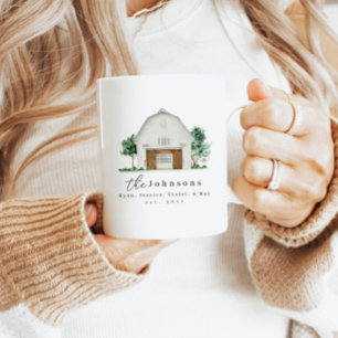 Modern Farmhouse Family Name Est Year Mug