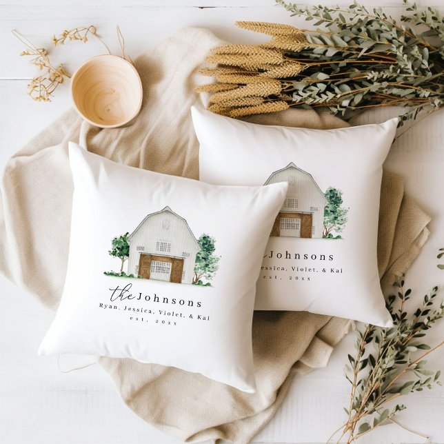 Modern Farmhouse Family Name Pillow Est Year (Creator Uploaded)