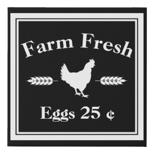 Modern Farmhouse Farm Fresh Eggs 10x10 Faux Canvas Print