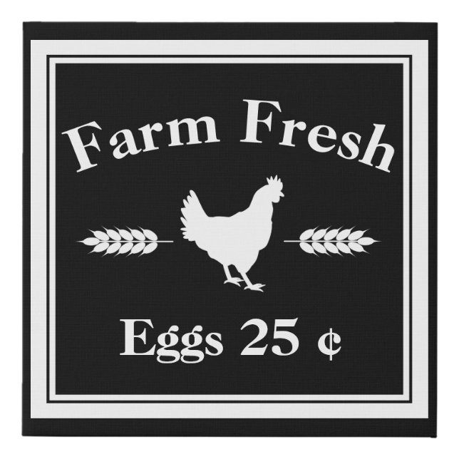 Modern Farmhouse Farm Fresh Eggs 10x10 Faux Canvas Print (Front)