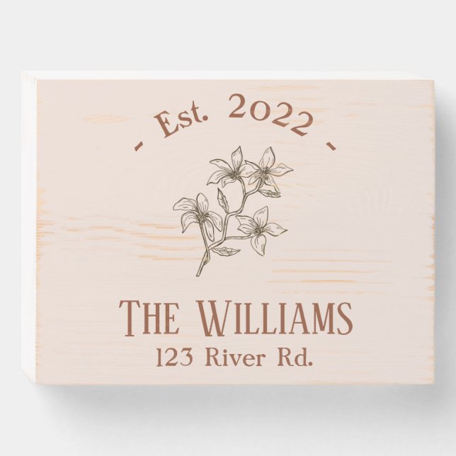 Modern Farmhouse First Home Custom Wooden Box Sign (Front Horizontal)