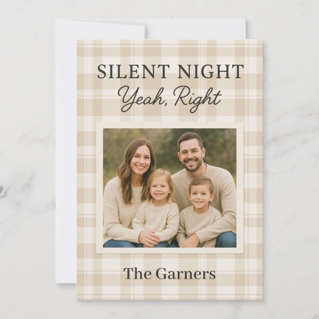 Modern Farmhouse Funny Family Christmas Photo Card (Front)