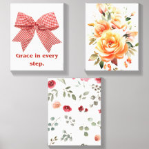 Modern Farmhouse Gallery Wall - Floral & Typograph
