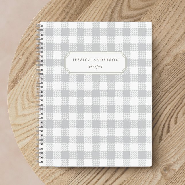Modern Farmhouse Gray Buffalo Check Recipe Notebook (Creator Uploaded)