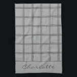 Modern Farmhouse Gray Plaid Personalized Rustic Kitchen Towel<br><div class="desc">Add a touch of charm to your kitchen with this modern farmhouse-inspired gray plaid kitchen towel, personalized to make it uniquely yours. Perfect for those who love rustic yet contemporary decor, this towel blends practicality with stylish simplicity. Whether for your own home or as a thoughtful gift, it’s a versatile...</div>