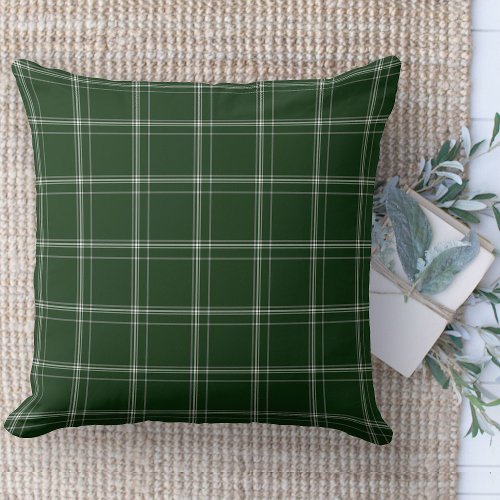 Modern Farmhouse Green And White Couch Throw Pillow