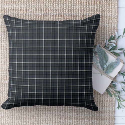 Modern Farmhouse Green Black Plaid Couch Throw Pillow