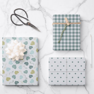 Modern farmhouse holiday green  wrapping paper sheets