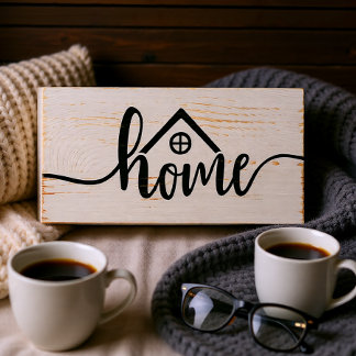 Modern Farmhouse Home Script Sign