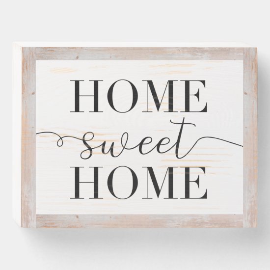 Modern Farmhouse Home Sweet Home Wooden Box Sign