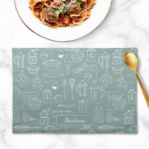 Modern Farmhouse Kitchen Cooking Utensils Cloth Placemat