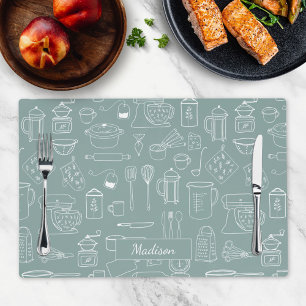 Modern Farmhouse Kitchen Cooking Utensils Placemat