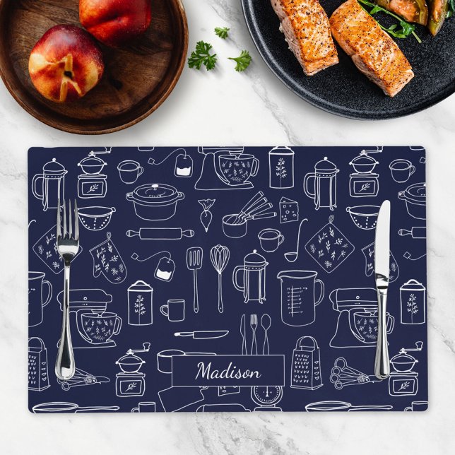 Modern Farmhouse Kitchen Cooking Utensils Placemat (In situ)
