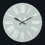 Modern Farmhouse Mint Family Name Large Clock<br><div class="desc">Modern Farmhouse Mint Family Name Large Clock - Bold, modern farmhouse clock features your monogram and name. Our high quality template makes it so simple for you to customize your clock. Our clock would make a lovely gift to be treasured for years to come. Clock is part of a collection....</div>