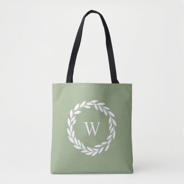 Modern Farmhouse Monogrammed Tote Bag  (Front)