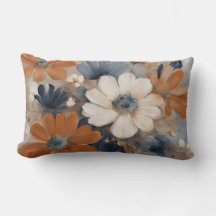 Modern Farmhouse Navy Blue Burnt Orange Floral