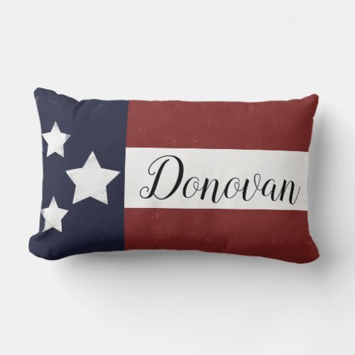 Modern Farmhouse Patriotic American Flag July 4th Lumbar Pillow