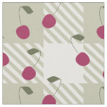 Modern Farmhouse Pink Gingham and Cherries Plaid  Fabric