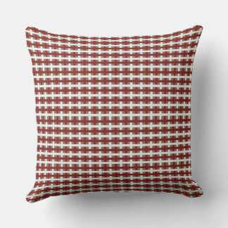 Modern Farmhouse Red White Sage Christmas Plaid Throw Pillow
