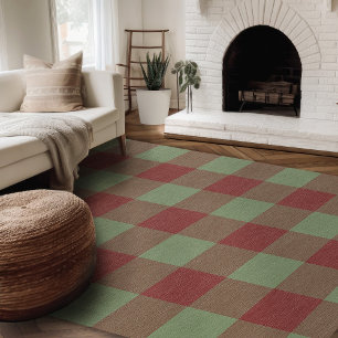 Modern Farmhouse Rug Green And Red Buffalo Plaid