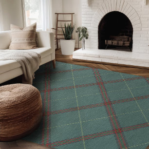 Modern Farmhouse Rug, Hunter Green Plaid Area Rug
