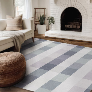 Modern Farmhouse Rug, Lavender And Blue Plaid Area Rug