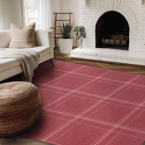 Modern Farmhouse Rug Red And White Plaid Area Rug