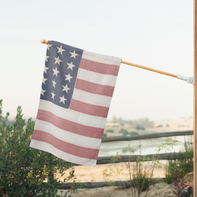 Modern Farmhouse Rustic American Flag (Insitu (Back))