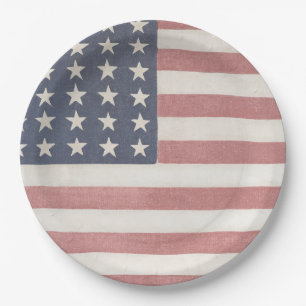 Modern Farmhouse Rustic American Flag Paper Plates