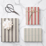 Modern Farmhouse Rustic Wrapping Paper<br><div class="desc">Modern Farmhouse Rustic Wrapping Paper - Add a touch of Modern Farmhouse Style to your Christmas this season. Farmhouse ticking in charcoal and white,  red and white and sage and white. Paper is part of a collection.</div>