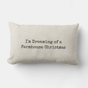 Modern Farmhouse Simple Typography Christmas Lumbar Pillow