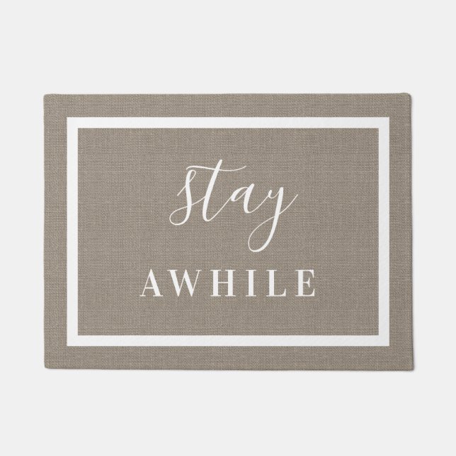 Modern Farmhouse Stay Awhile Doormat (Front)