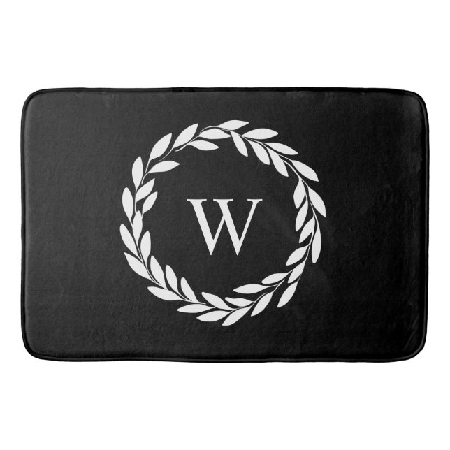Modern Farmhouse Style Chic Monogrammed    Bath Mat (Front)