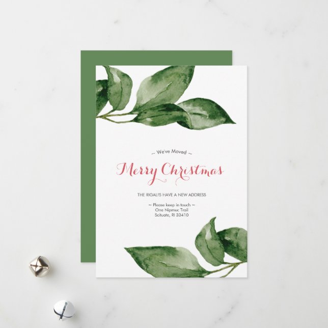 Modern Farmhouse Style We've Moved Holiday Card (Front/Back In Situ)